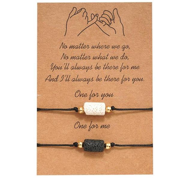 

charm bracelets friendship hand-knitted personality woven volcanic stone lovers bracelet gifts for boys girls couple, Golden;silver