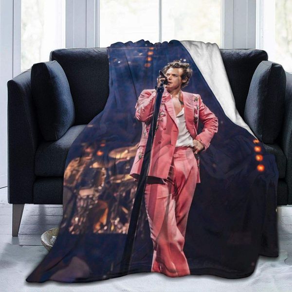 

harry-styles fleece blanket ultra-soft micro for couch or bed warm throw blanket for kids adults 50x40 inch