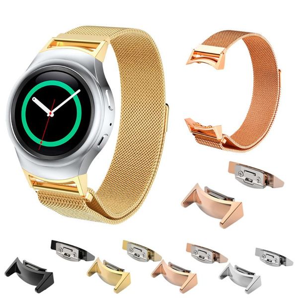 

watch bands 20mm milanese loop band for samsung gear s2 sm-r720 stainless steel strap wristbands quickly release sport with connector, Black;brown