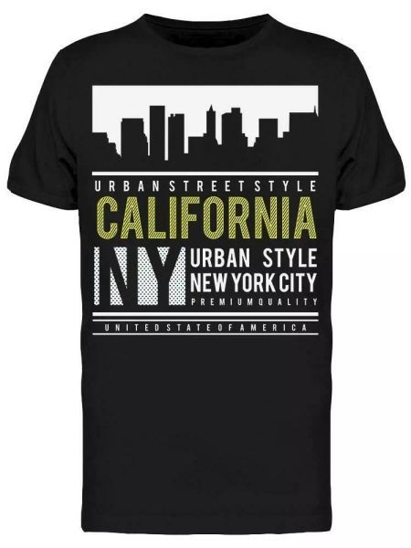 

California Ny Urban Tee Men's -Image by Shutterstock, White;black
