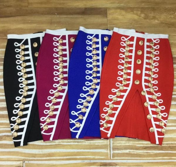 

skirts 4 colors summer style jag button bandage skirt 2021 knitted designer pencil, Black