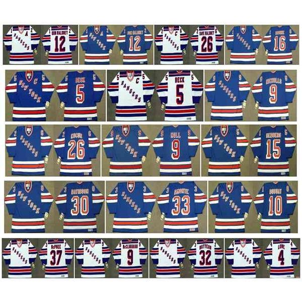 

goodjjob Vintage New York Rangers Jersey 5 Barry Beck 9 BERNIE NICHOLLS 26 Joe Kocur 9 Bobby Hull 15 Anders Hedberg 30 DAVIDSON 33 AMONTE CCM Hockey, Colour 1