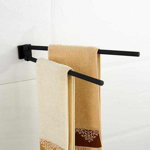 

towel racks bathroom accessories brass material chrome/black finish activity fold double bar strong rack hardware