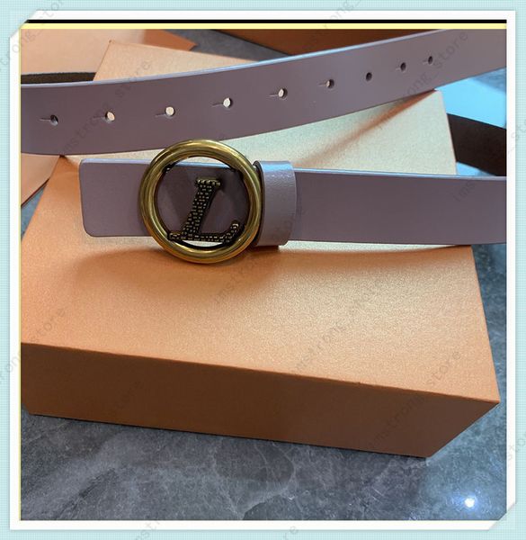 

2021 womens belts fashion luxury designer women casual belt bronze letter l smooth buckle brands colorful waistband for men with box 092307q, Black;brown