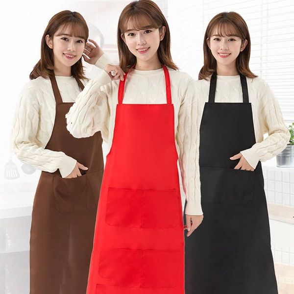 

aprons adjustable with 2 pocket cooking apron bib gastronomy bbq kitchen