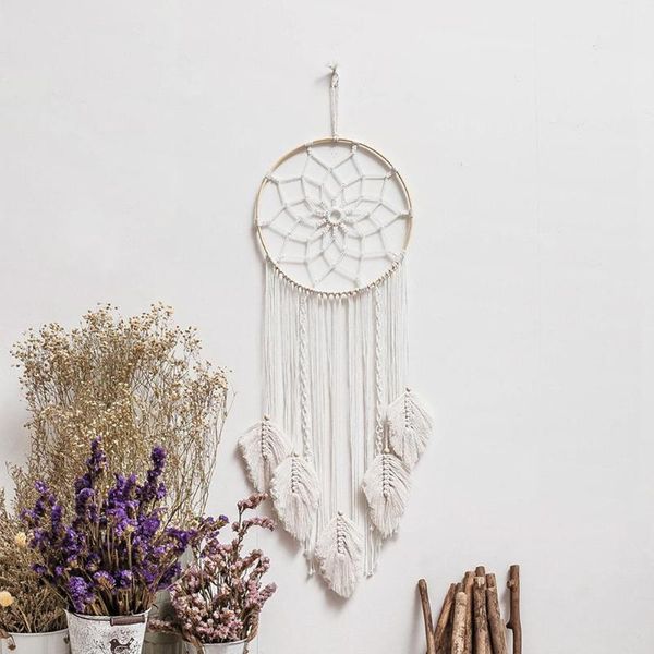 

decorative objects & figurines bohemian dream catcher tapestry hand-woven soft wall hanging tassel macrame pendant home bedroom decoration d
