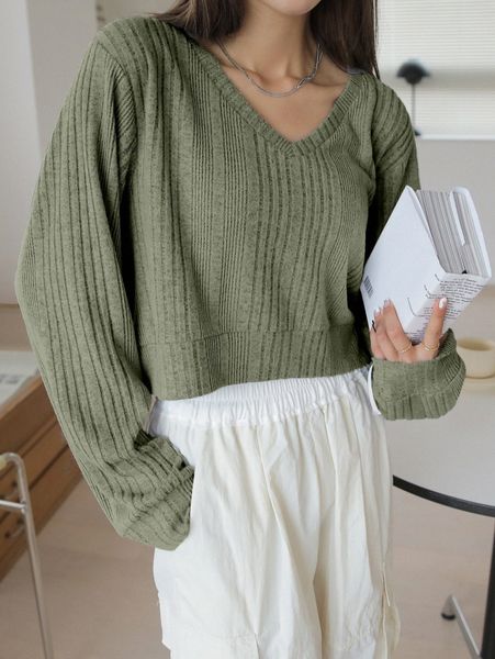 

dazy v neck solid crop tee g7f8#, White