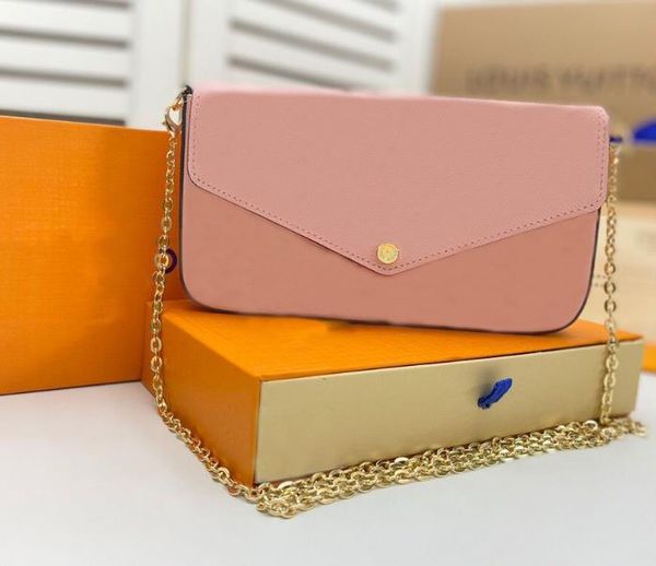 

classic new 2021 tote women's embossed leather handbag chain bag shoulder italic vintage messenger, Black;red