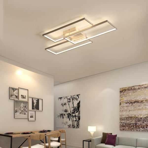 

gleam rectangle black/white color modern led chandelier for living room bedroom 110v 220v deco dimmable ceiling chandeliers