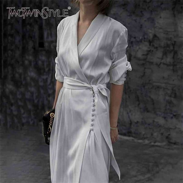 

white striped lace up dress for women v neck long sleeve high waist a-line dresses female autumn fashion 210520, Black;gray