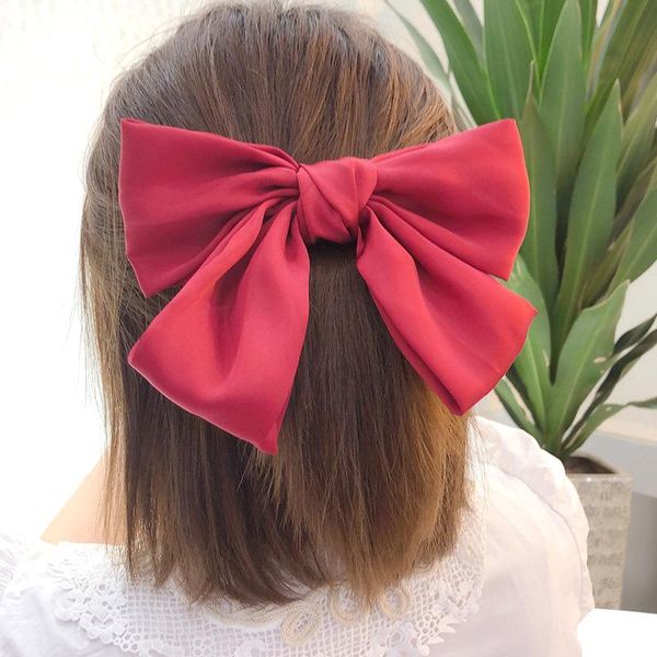 

hair accessories black big bow hairpin female korean autumn winter bangs headdress red ornament butterfly clip