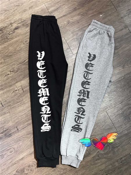 

2021 vetements anarchy pants men women vetements gothic sweatpants slightly oversize vtm terry cotton trousers x0806, Black