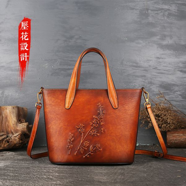 

square retro trade handbags women's shoulder small messenger bag first layer women foreign new 2020 leather cowhide hdefq