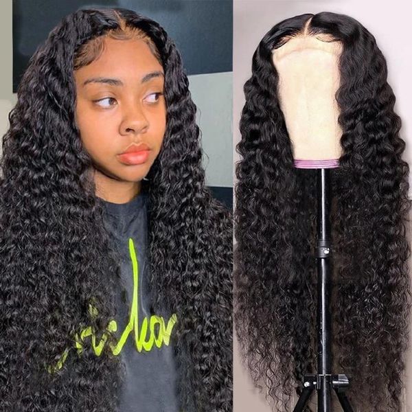 

curly lace front human hair wigs alidiamond frontal 8-26 malaysian remy 5x5 hd transparent closure wig1, Black;brown