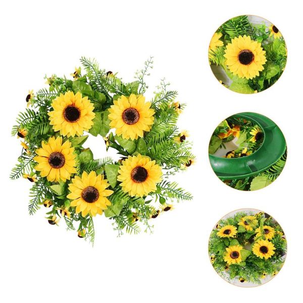 

decorative flowers & wreaths 1pc simulated sunflower wreath ornament home hanging decor (assorted color)