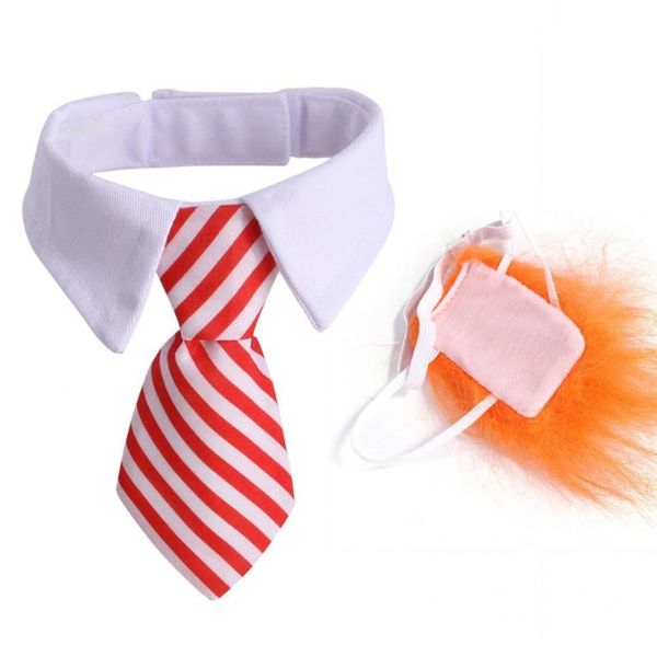 

dog apparel pet clothes accessories portable wig collar set dogs supplies