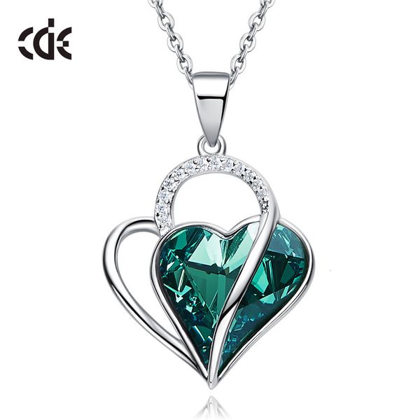 

necklace fashionable heart-shaped christmas s925 sterling silver for women's simple versatile creative crystal pendant hair