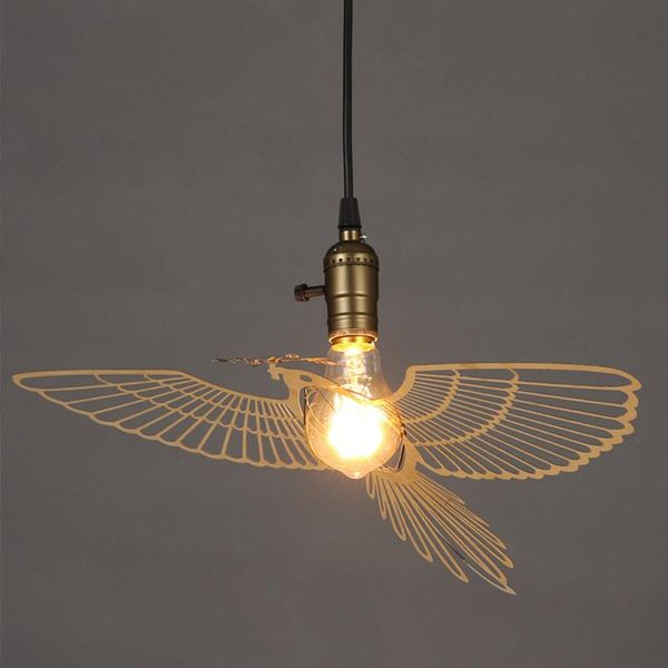

pendant lamps creative art bird chandelier nordic restaurant bar bedroom golden stainless steel