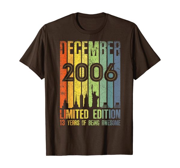 

december 2006 t shirt 13 year old shirt 2006 birthday gift t-shirt, White;black