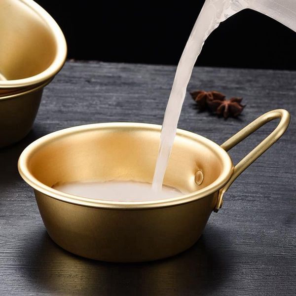 

korean yellow aluminum bowl with handle noodle salad rice breakfast dinnerware tableware kitchen cookware 1 pcs bowls