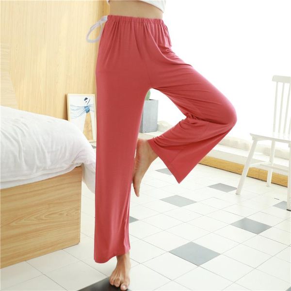 

fdfklak spring autumn maternity sleepwear modal loose pajamas pants adjustable waist long pregnancy clothes 10 styles bottoms, White