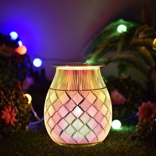 

fragrance lamps electric wax melting incense burner 3d lamp essential oil aroma diffuser heater