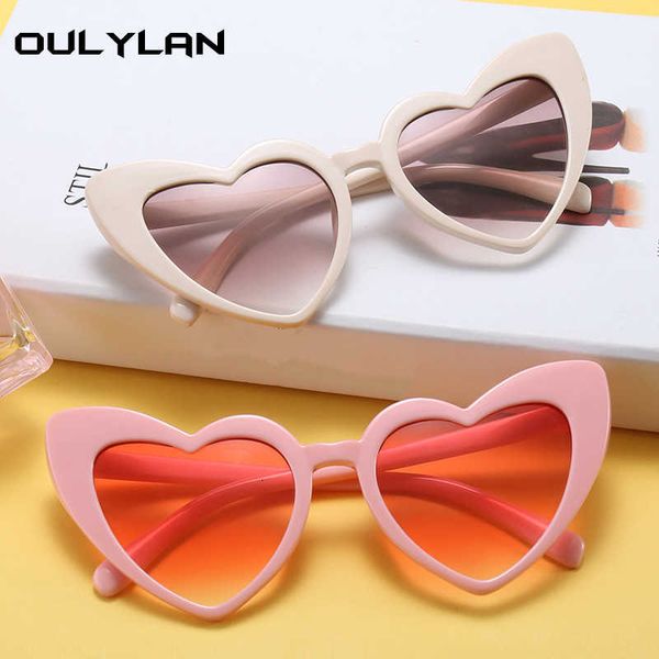 

sun glasses oulylan heart glasses women brand designer cat eye retro love shaped ladies shopping glass uv400, White;black