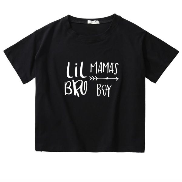 

women's t-shirt woman crop funny lil bro mama's boy print short sleeve summer fashion o-neck female tees ladies graphic clothes, White