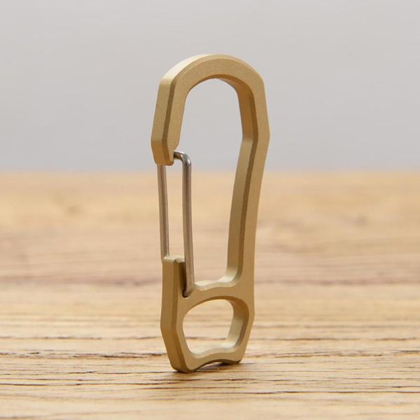 

keychains outdoor camping hiking brass spring snap hook locking carabiner keychain buckle key chain climbing tool gear, Silver