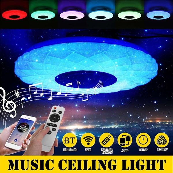 

ceiling lights modern led remote control home lighting 72w app bluetooth music light bedroom smart full color rgb lamp