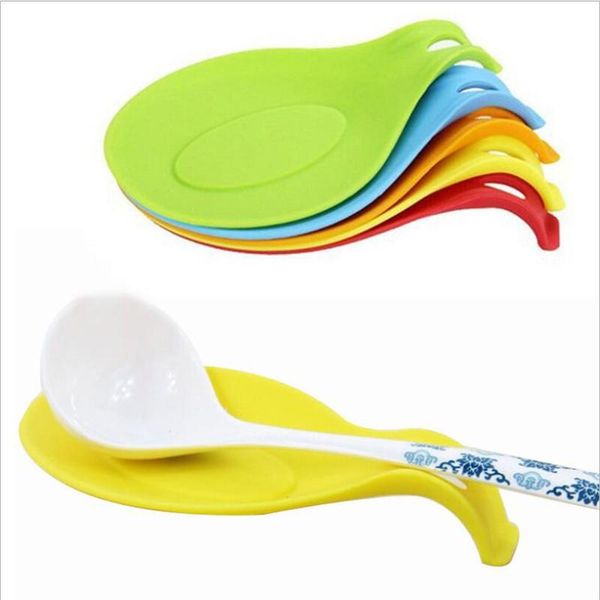 

1pcs silicone insulation spoon rest heat resistant drink glass tray pad eat mat pot holder kitchen accessories mats & pads