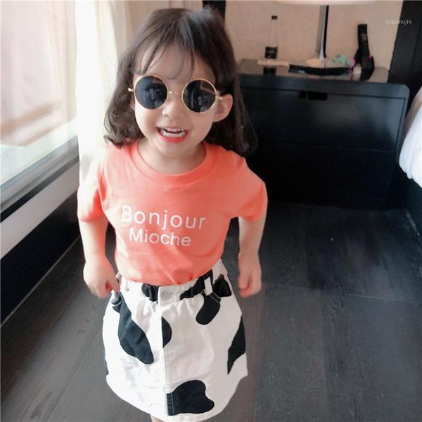 

kids baby girls princess print skirts cow cute for vestido children clothing, Blue