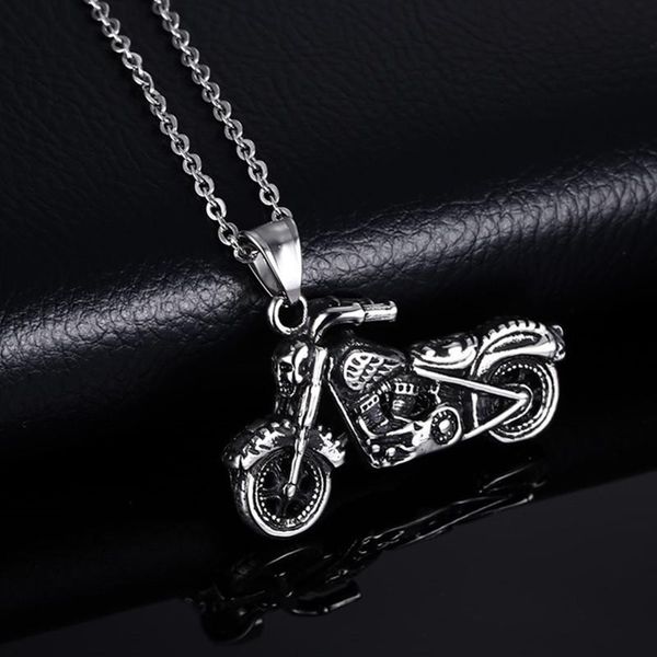 

pendant necklaces punk style street personality domineering motorcycle titanium steel trend necklace jewelry for men, Silver