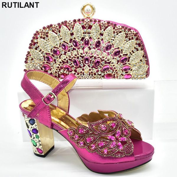 

dress shoes matching italian shoe and bag african women party fashion wedding pumps with purse, Black