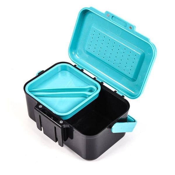 

plastic fishing box tool 27778 live baits case earthworm bait worm lure tackle storage container lures hook accessories