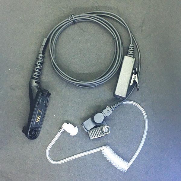 

walkie talkie 2x clear air tube long big pheadphone for motorola xir p8268 p8220 p8660 dp4800 dp3400 xpr6500 apx2000 etc