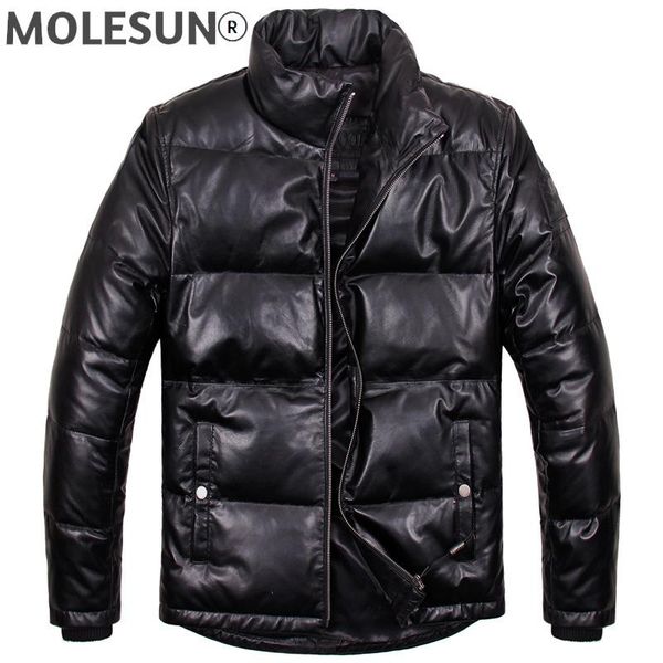 

men's leather & faux akoosun men clothing genuine sheepskin jacket man 90% duck down jackets mes winter clothes thick coat ropa hombre, Black