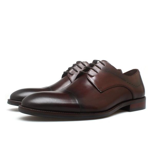 

dress shoes fashion pointed toe black / coffee mens wedding genuine leather oxfords male social
