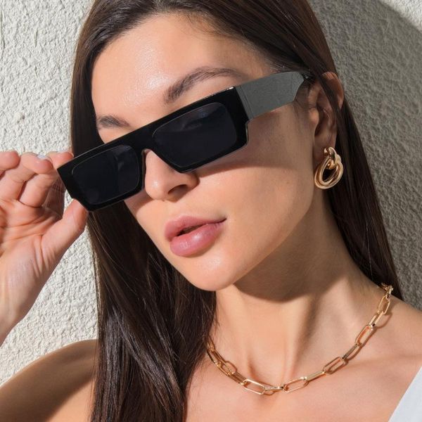 

sunglasses vintage square women small rectangle sun glasses female eyewear uv400 clear mirror, White;black