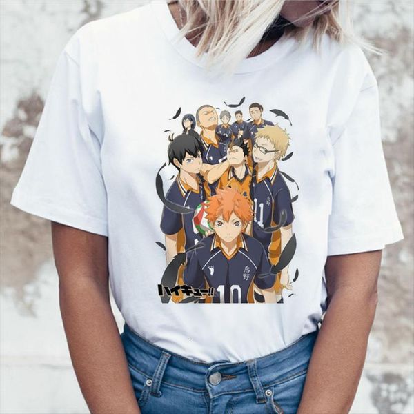 

japanese anime haikyuu harajuku women t shirt leisure short sleeve white