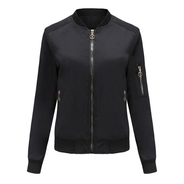 

women's jackets women female outerwear slim fit coat bomber motorcycle jacket long sleeve stand collar winter 2021, Black;brown