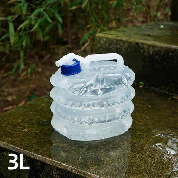 

hydration packs outdoor 3l bucket camping pe plastic self-driving car storage folding water bag with faucet drinking