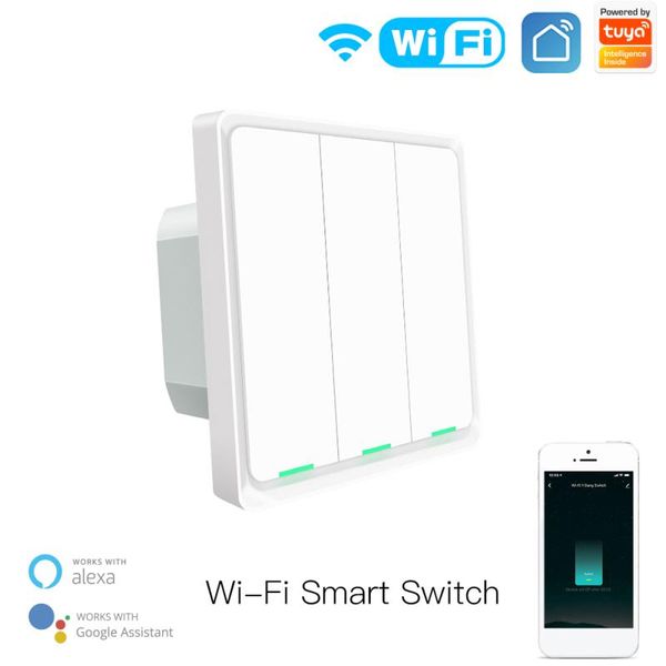 

smart home control tuya wifi wall switch neutral wire required push button voice life app work with alexa google