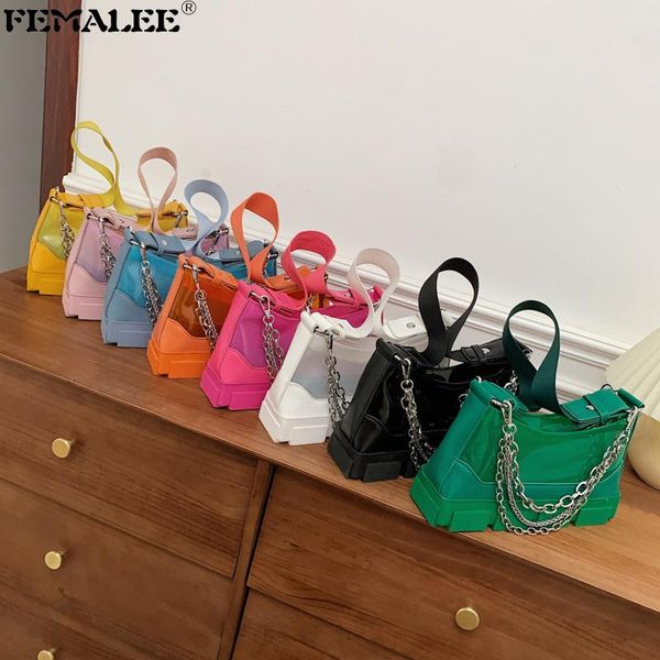 

sole designer chains shoulder messenger bolsa personality ladies fashion jelly tote bags causal leisure party sac