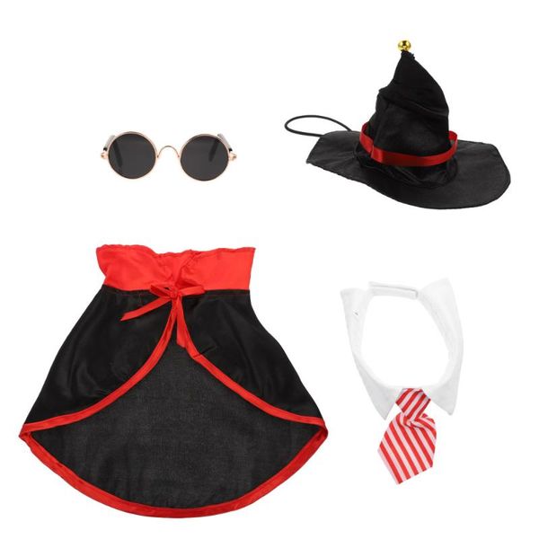 

cat costumes 1 set of 4pcs fashionable pet cloak cap simple eyeglass party hat dog