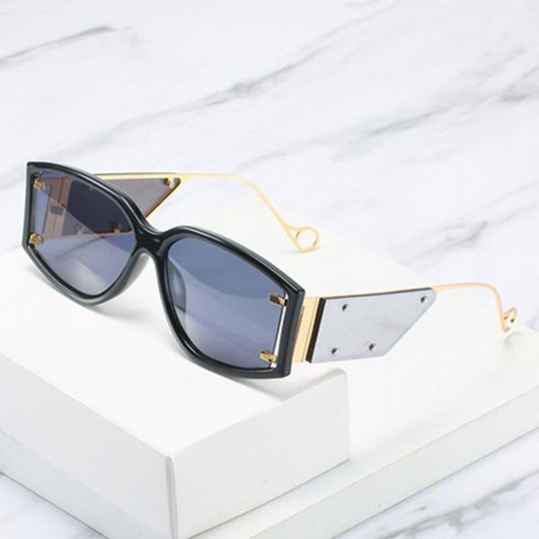 

sunglasses 2021 european and american trendy net red same style wooden nail big frame women uv400 dames zonnebril, White;black
