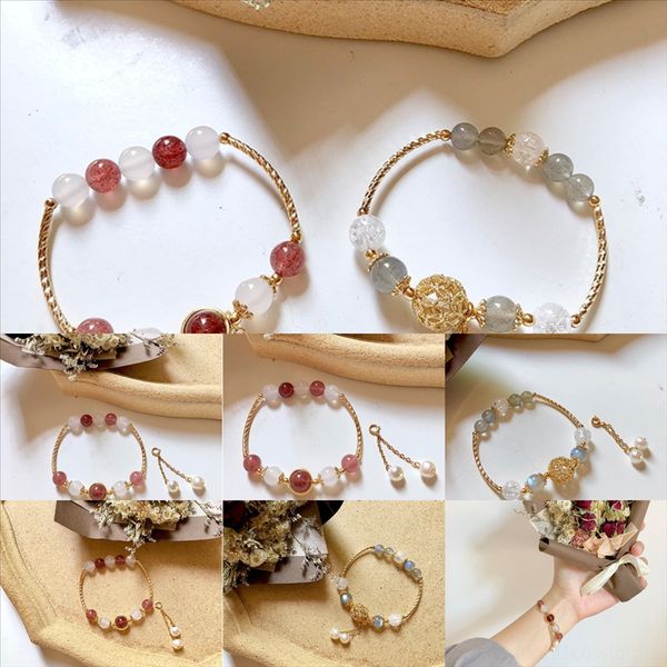 

xmka6 layers natural stone weave bracelet alex and ani bralet new original bracelets strawberry crystal small moonstone girlfriends fresh, Silver