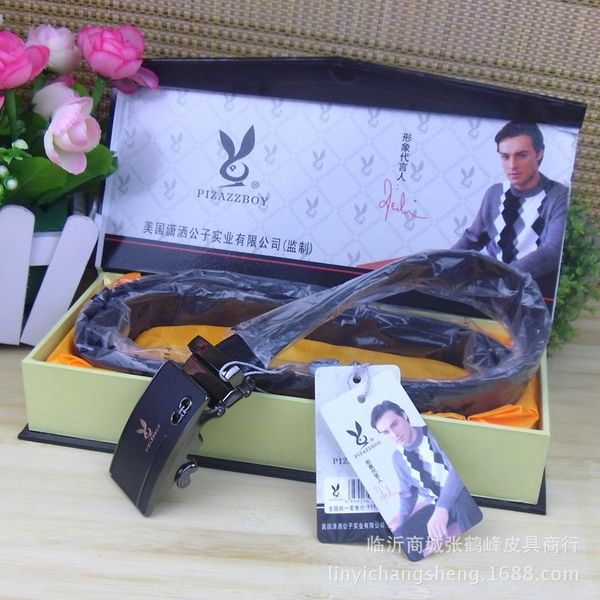 

men's leather grade automatic belt buckle men's trouser leisure gift set, Black;brown