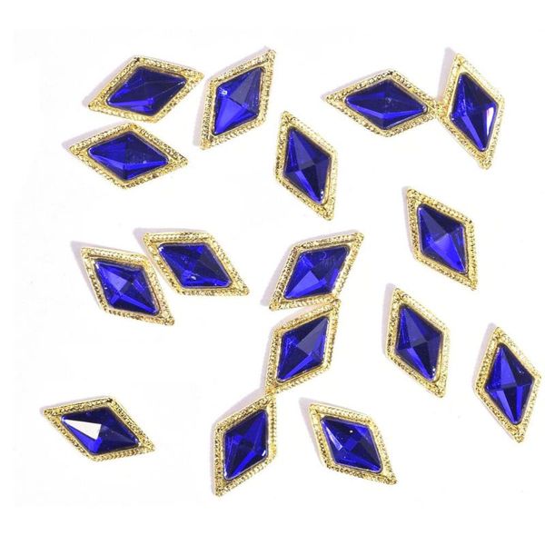 

10pcs 3d alloy nail art rhinestone crown/square/rhombus crystal diamonds stone jewelry 2021 strass accessoires je379-je406 decorations, Silver;gold