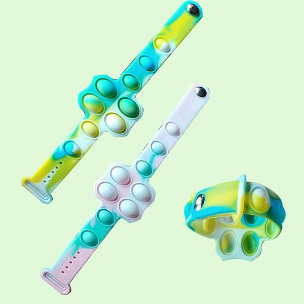 

bracelets fidget push bubble toy camouflage favor 4 colors stress reliever sensory silicone bracelet toys kids ld61506